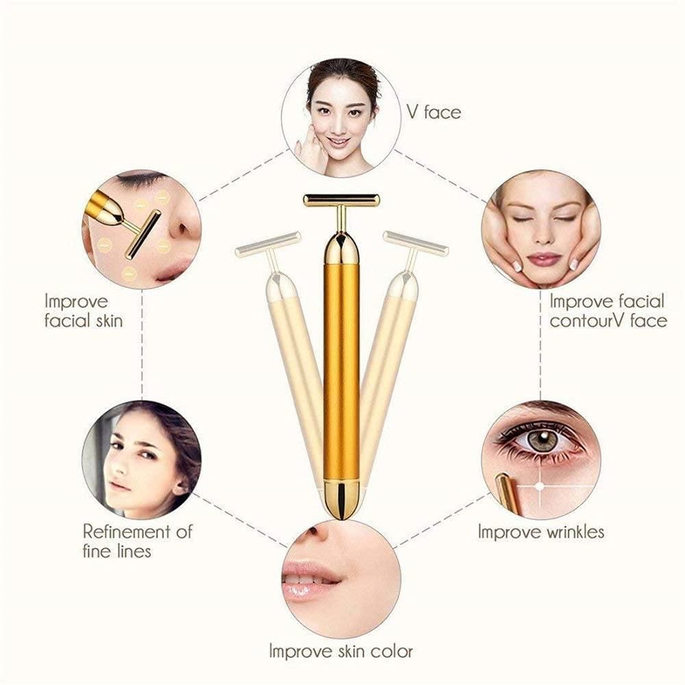 24K Gold Energy - Electric Facial Massage Roller for Lymphatic Facial Massage