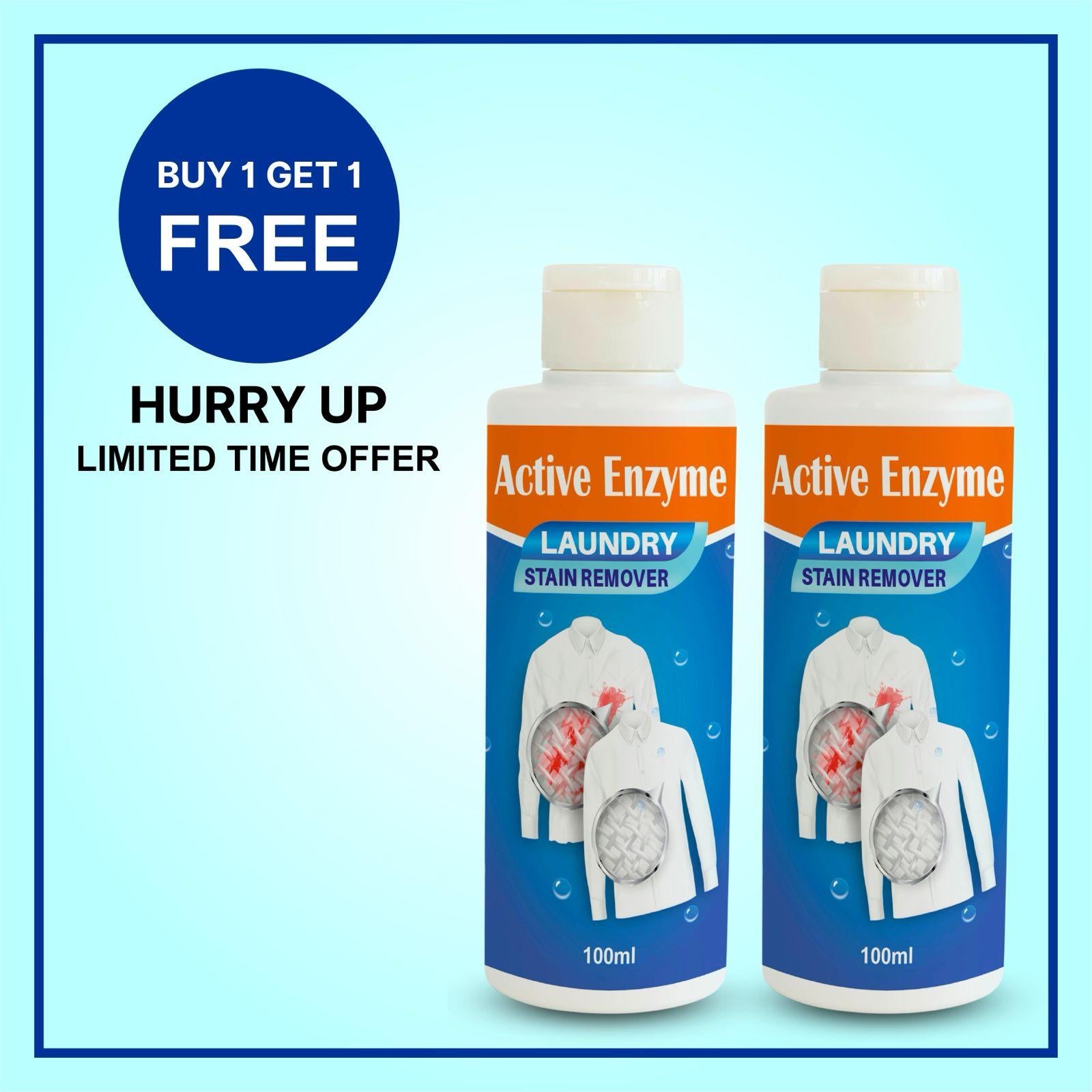 Active Enzyme Laundry Stain Remover – Powerful Stain-Fighting Formula (Pack of 2)