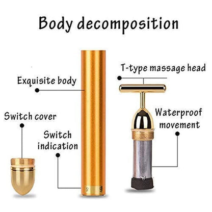 24K Gold Energy - Electric Facial Massage Roller for Lymphatic Facial Massage