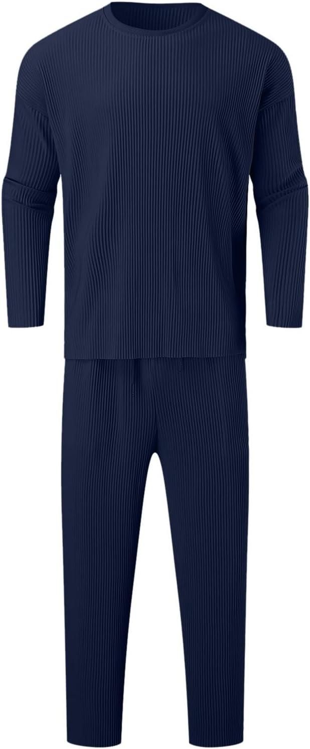 Men's Solid Round Neck Co-ord Set