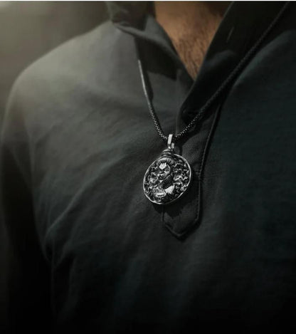 Hanuman Ji Pendant with Oxidised Silver Chain