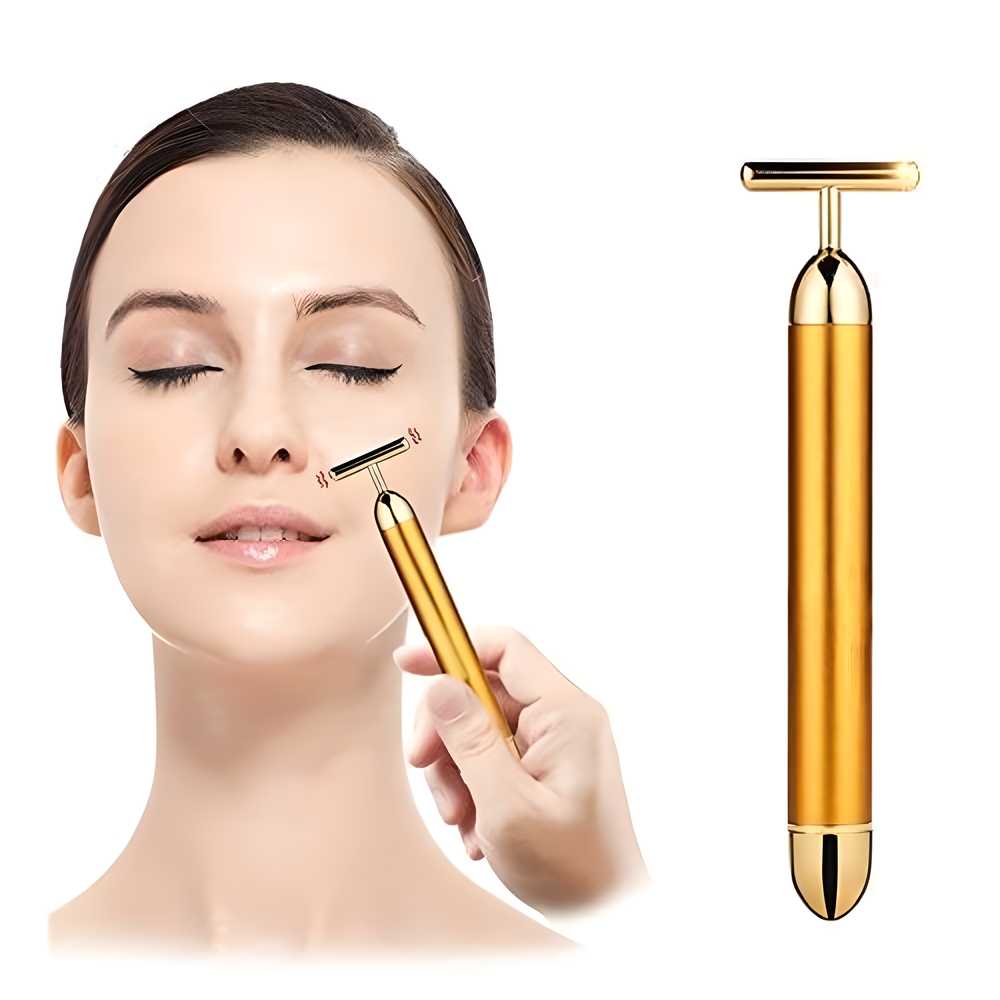 24K Gold Energy - Electric Facial Massage Roller for Lymphatic Facial Massage