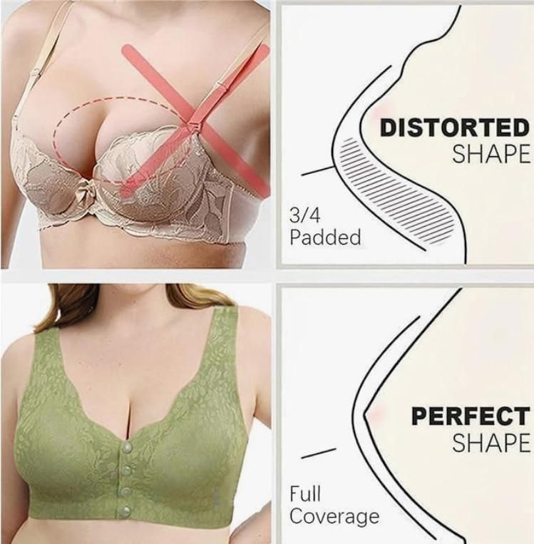 Women's Cotton Spandex Padded Front Open Feeding Bra